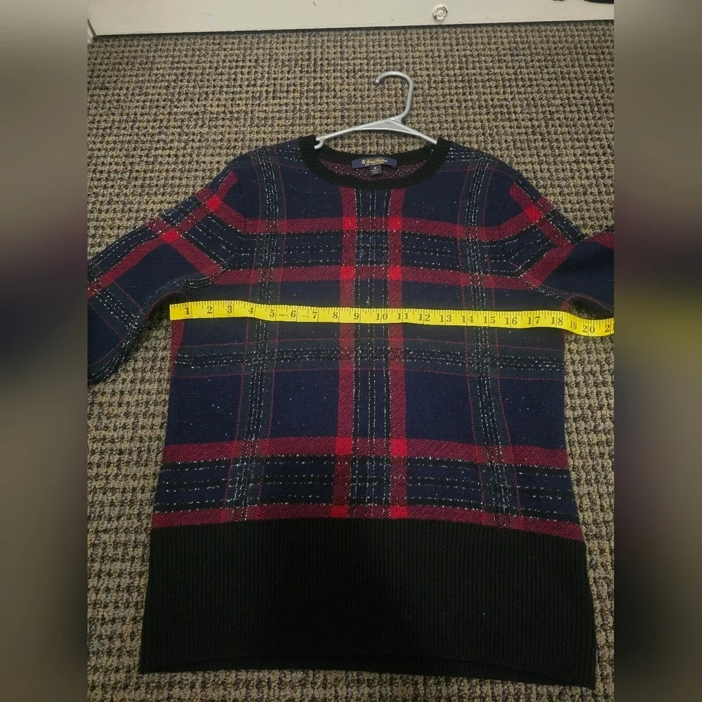 Navy and Red Plaid Sweater - Picture 9 of 10